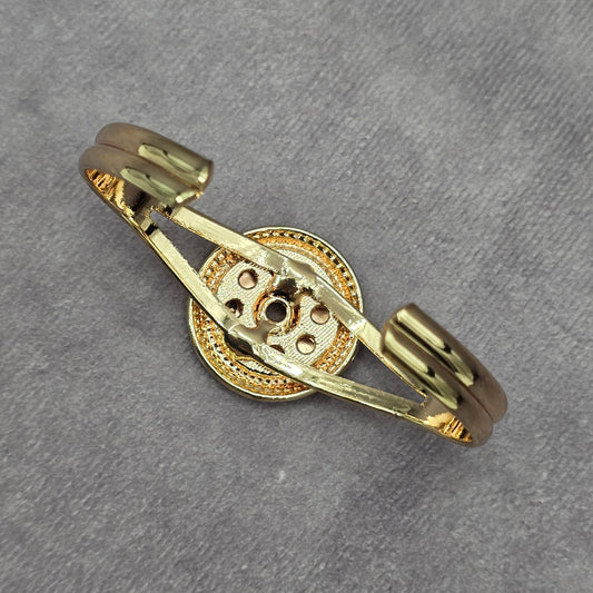 Gold Circle Cuff Adjustable Bracelet Boho Retro Fashion Jewelry