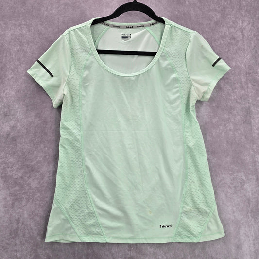 Hind Mint Green Activewear Performance Short Sleeve Athletic Tshirt Top Medium