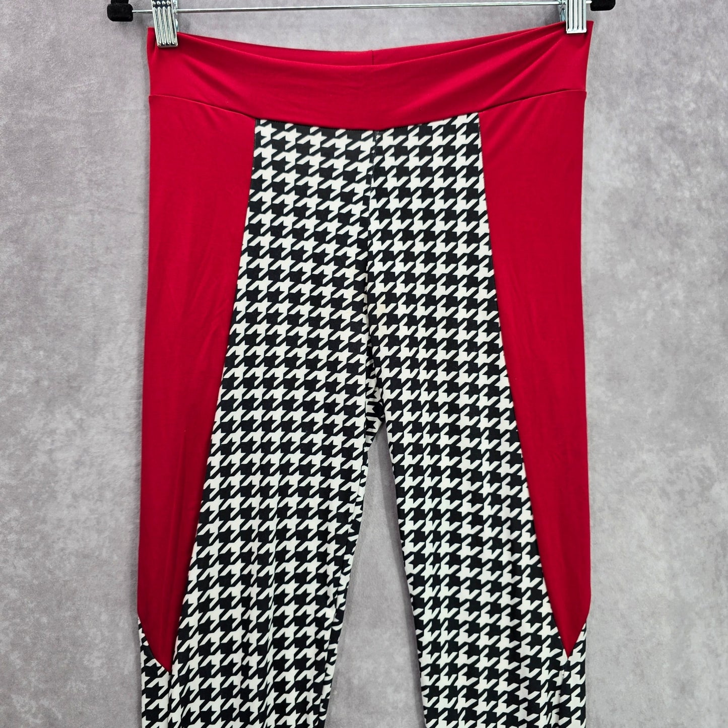 Red Black Houndstooth Active Stretch Legging Yoga Pant Bottoms S Small