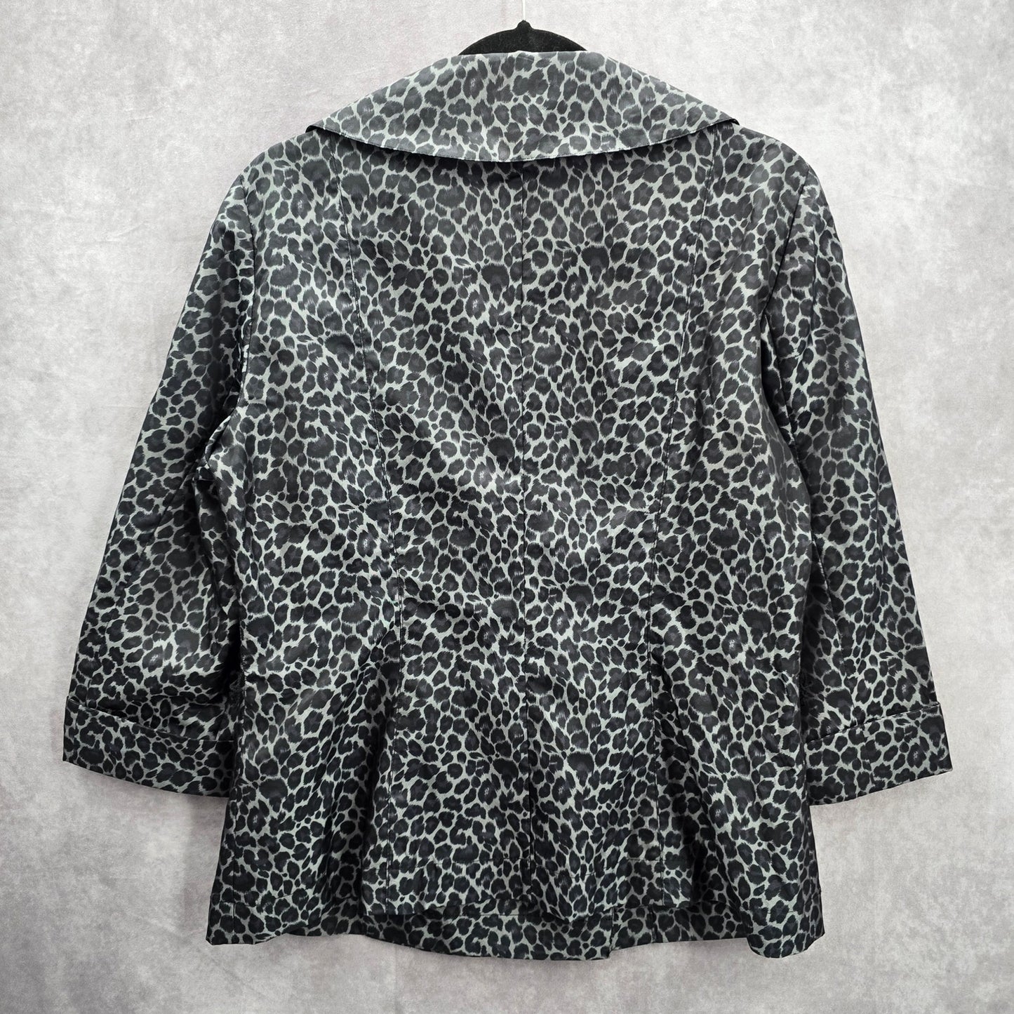 Alex Marie Black Gray Executive Jacket Coat Formal Animal Print Medium