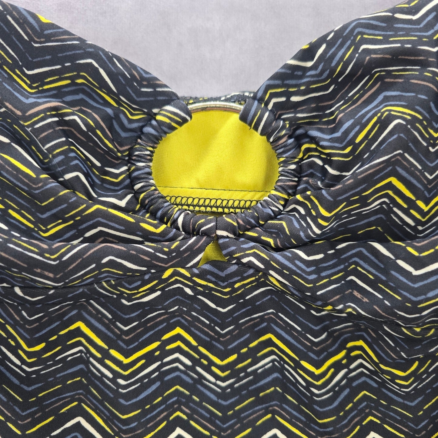 Mossimo Black Chevron Tube Padded Strapless Swimwear Tankini Tank Top Medium M