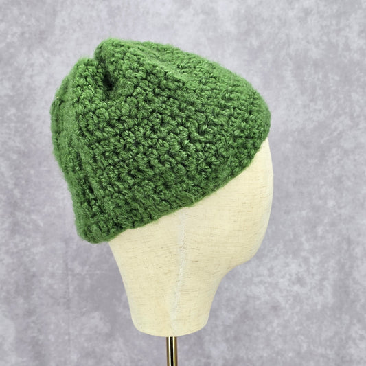 Green Crochet Knit Bucket Cap Hat Fun Vintage Y2K Funky Beanie