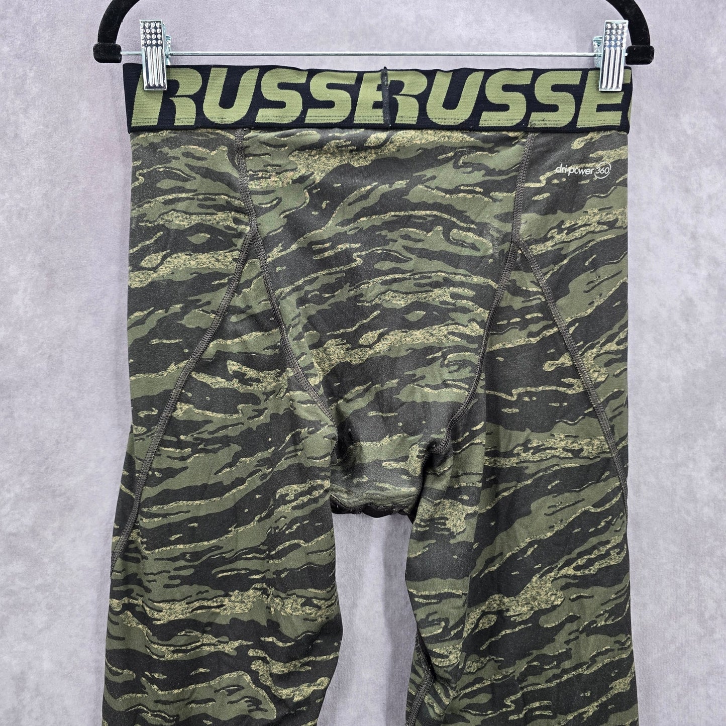 Russell Green Camo Compression Dri Power Scent Stop Leggings Pants Large L