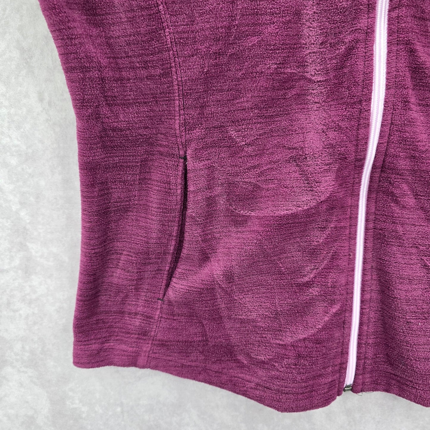 Purple Fleece Zipper Long Sleeve Activewear Y2K Sweater Cardigan Large