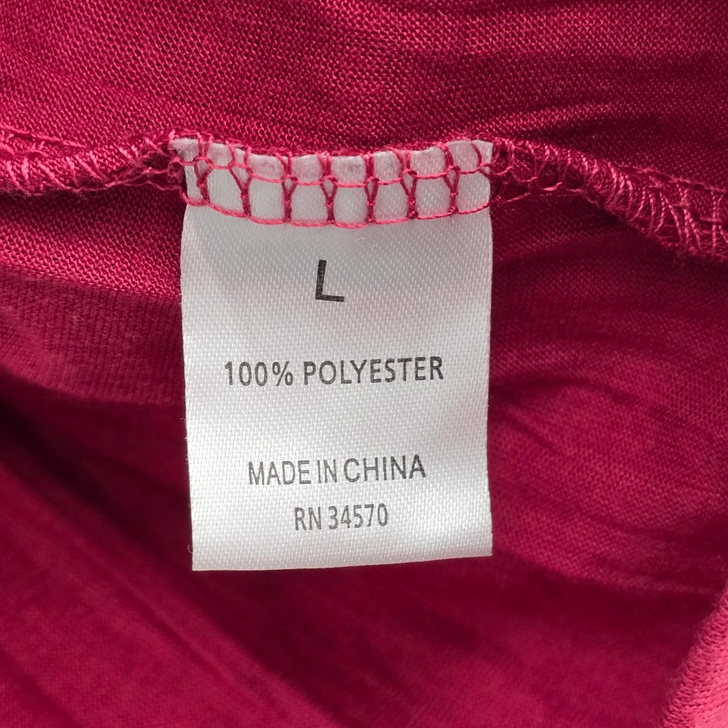 Jason Maxwell Red Lace Quarter Sleeve Ruched Top Blouse Large