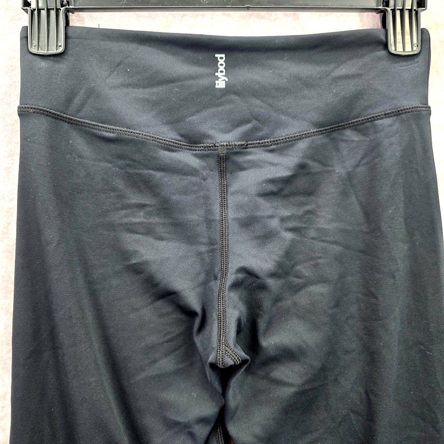 Lilybod Black White Geometric Stripe Cropped Active Legging Pant Bottom Small