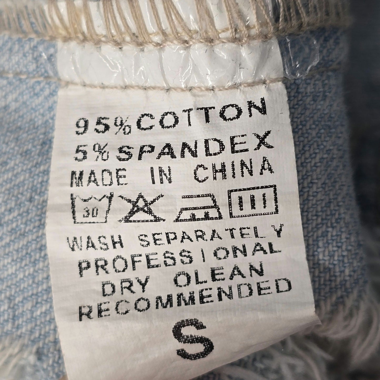 Blue Wash Raw Jeans Denim Distress Button Jacket Small