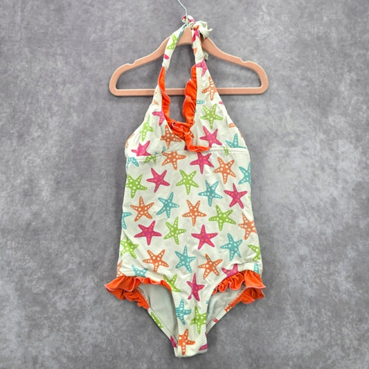 Garnet Hill Starfish Print Halter Girls Toddler Kids Swimwear Small 6