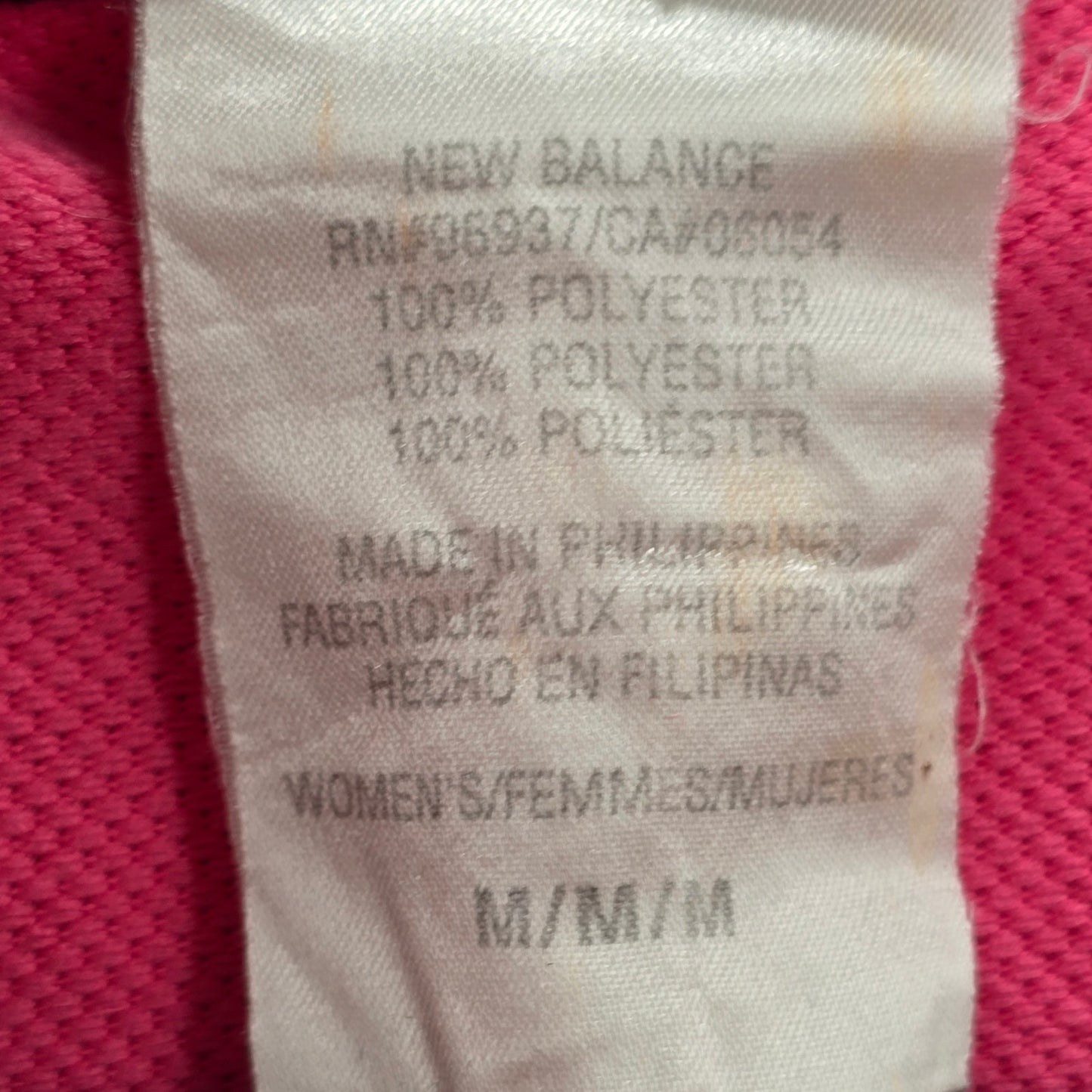 New Balance Pink Black Activewear Short Sleeve Tshirt Top Shirt Medium