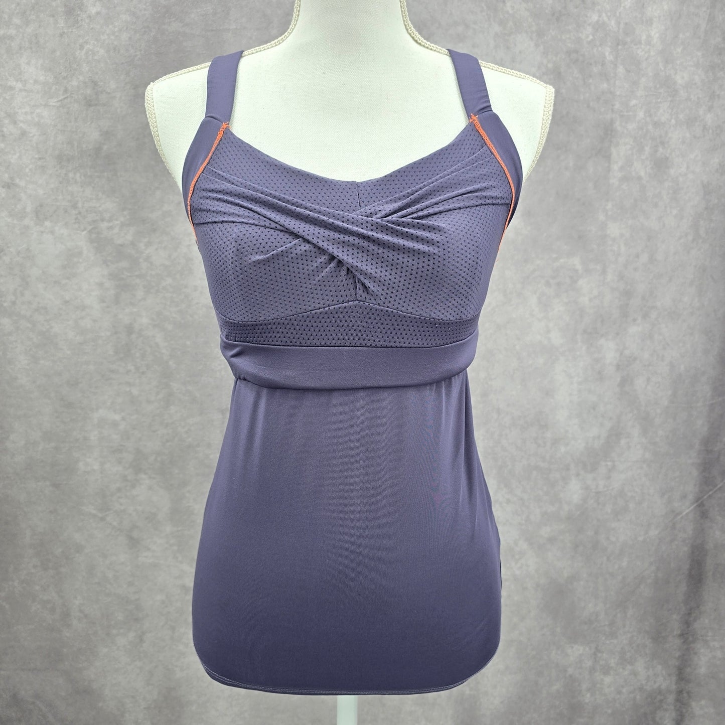 Lucky In Love Purple Crisscross Activewear Racerback Tank Tom Small