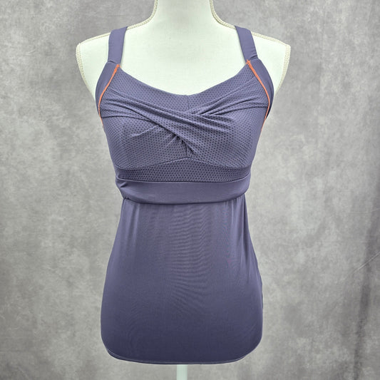 Lucky In Love Purple Crisscross Activewear Racerback Tank Tom Small
