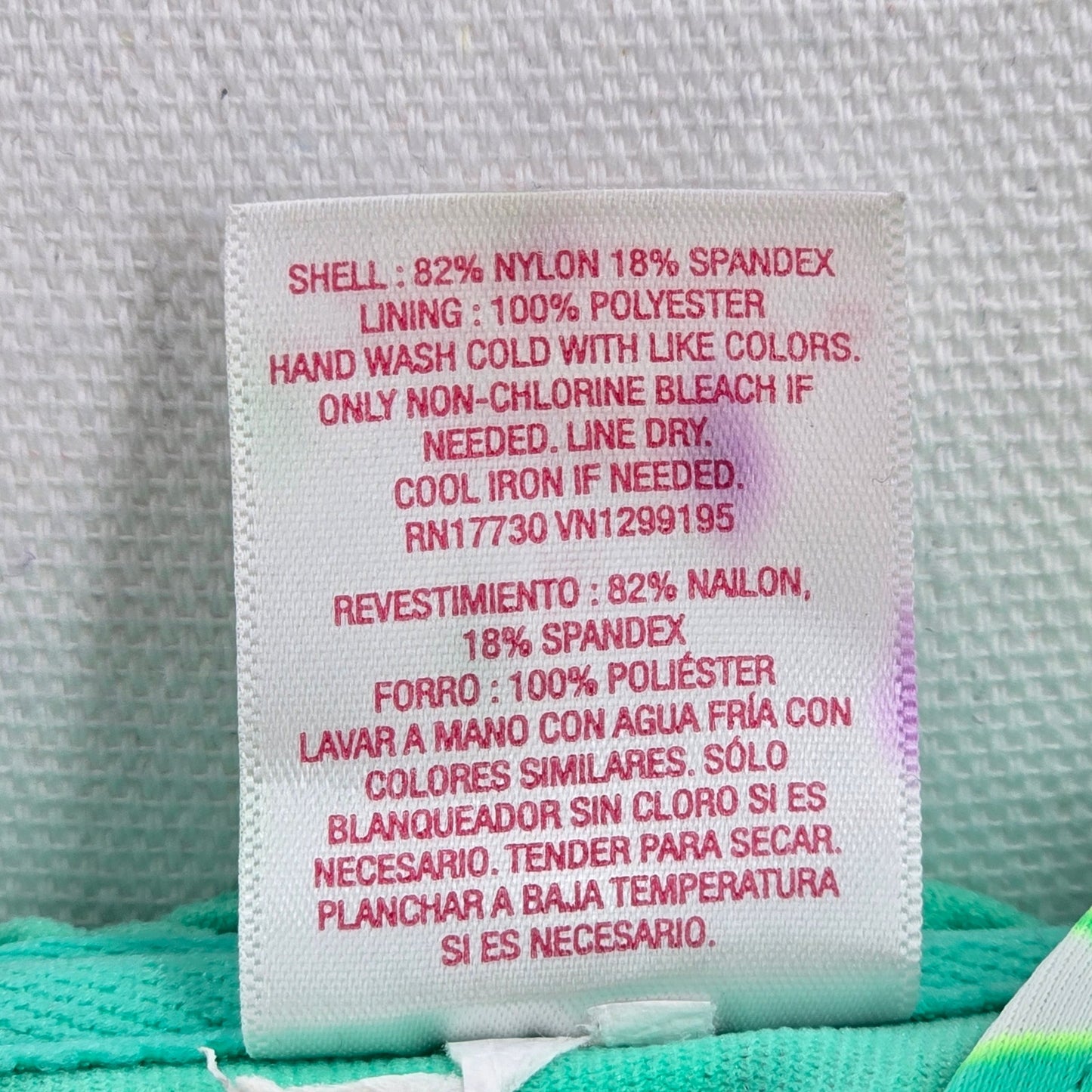 Xhilaration Green Tropical Floral Padded String Hook Bikini Top Swimwear Medium