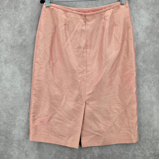 Kasper Pink Pencil Knee Length Suit Lined Metallic Evening Mauve Skirt Medium 10