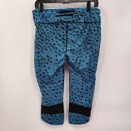 Under Armour Blue Black Cropped Activewear Yoga Leggings Active Sports Large