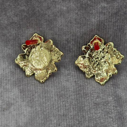 Gold Floral Stud Hook Fashion Jewelry Earrings NWT JB2-82