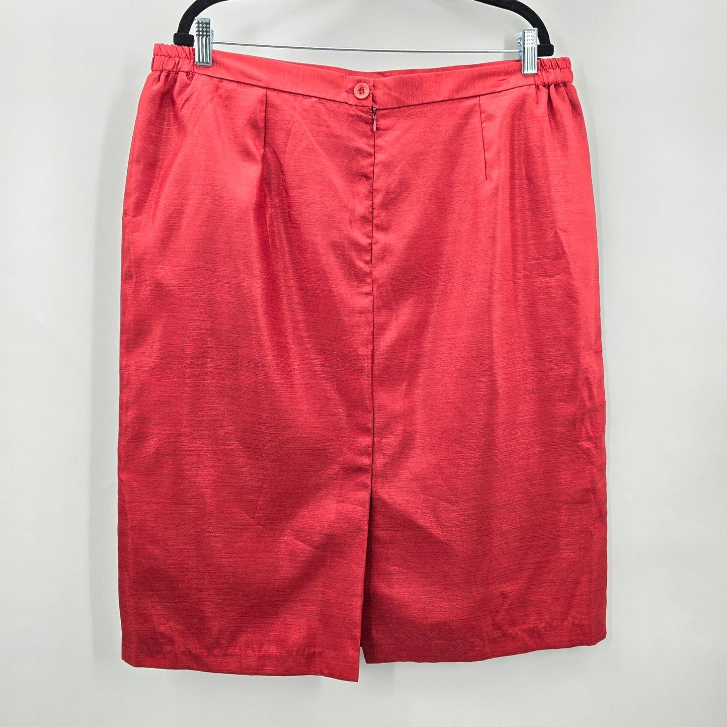 Red Midi Pencil Executive Party Christmas Holiday Zip Skirt Plus 16W