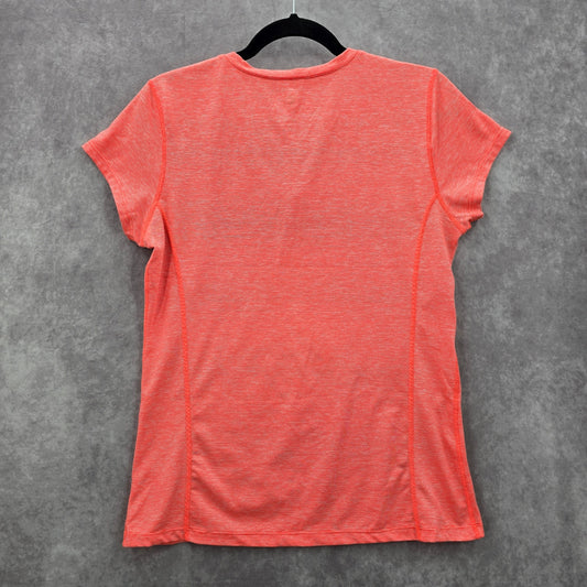 90 Degrees Orange Short Sleeve Stripe Activewear Blouse Top Shirt Medium