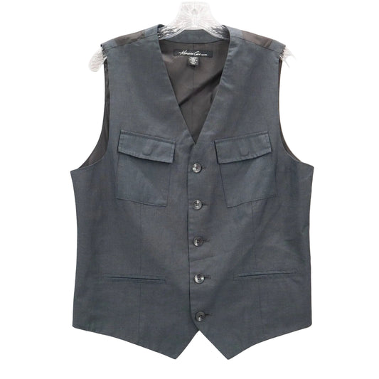 Kenneth Cole Blue 5 Button Point Pocket Waistcoat Formal Tuxedo Suit Vest M 42R