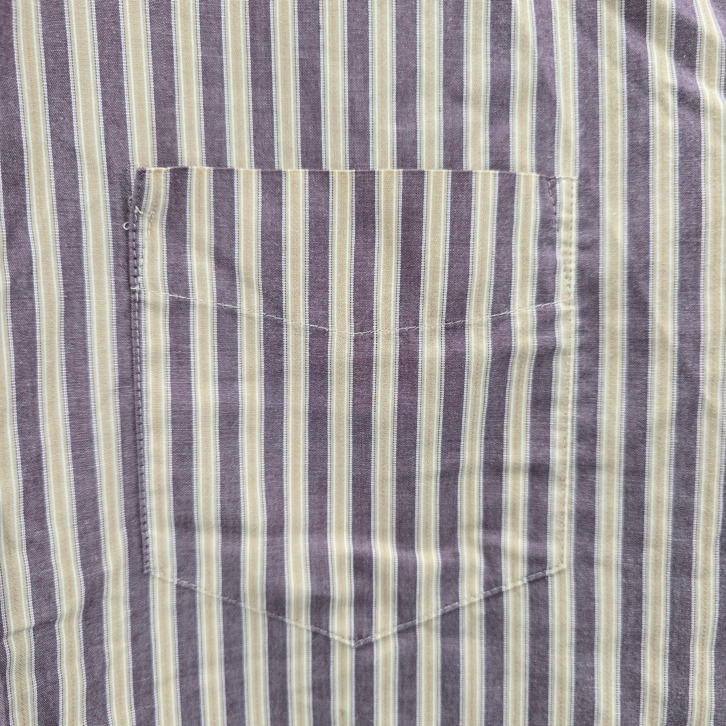 Dockers Button Down Long Sleeve Stripe Purple Cream Work Mens Shirt Medium