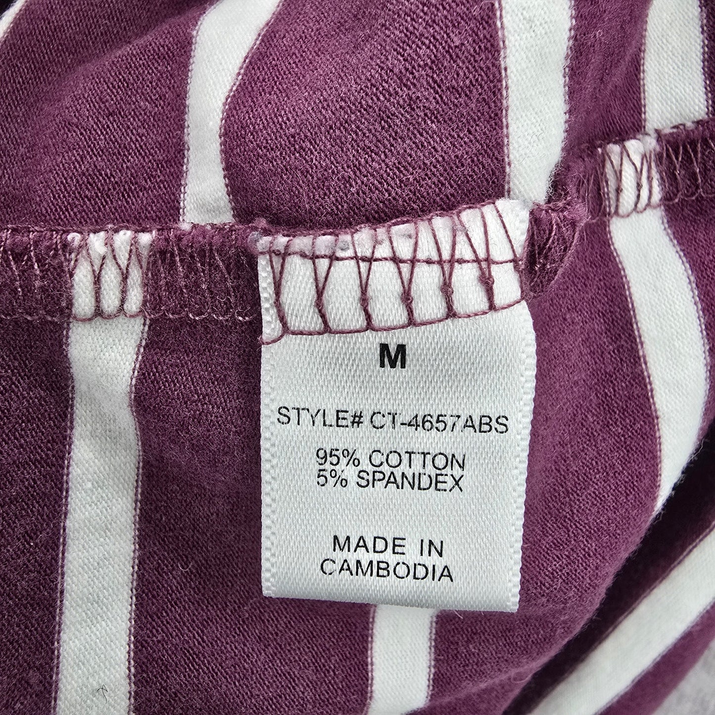 Zenana Outfitters Purple Long Sleeve Stripe Y2K Retro Cotton Blouse Top Medium
