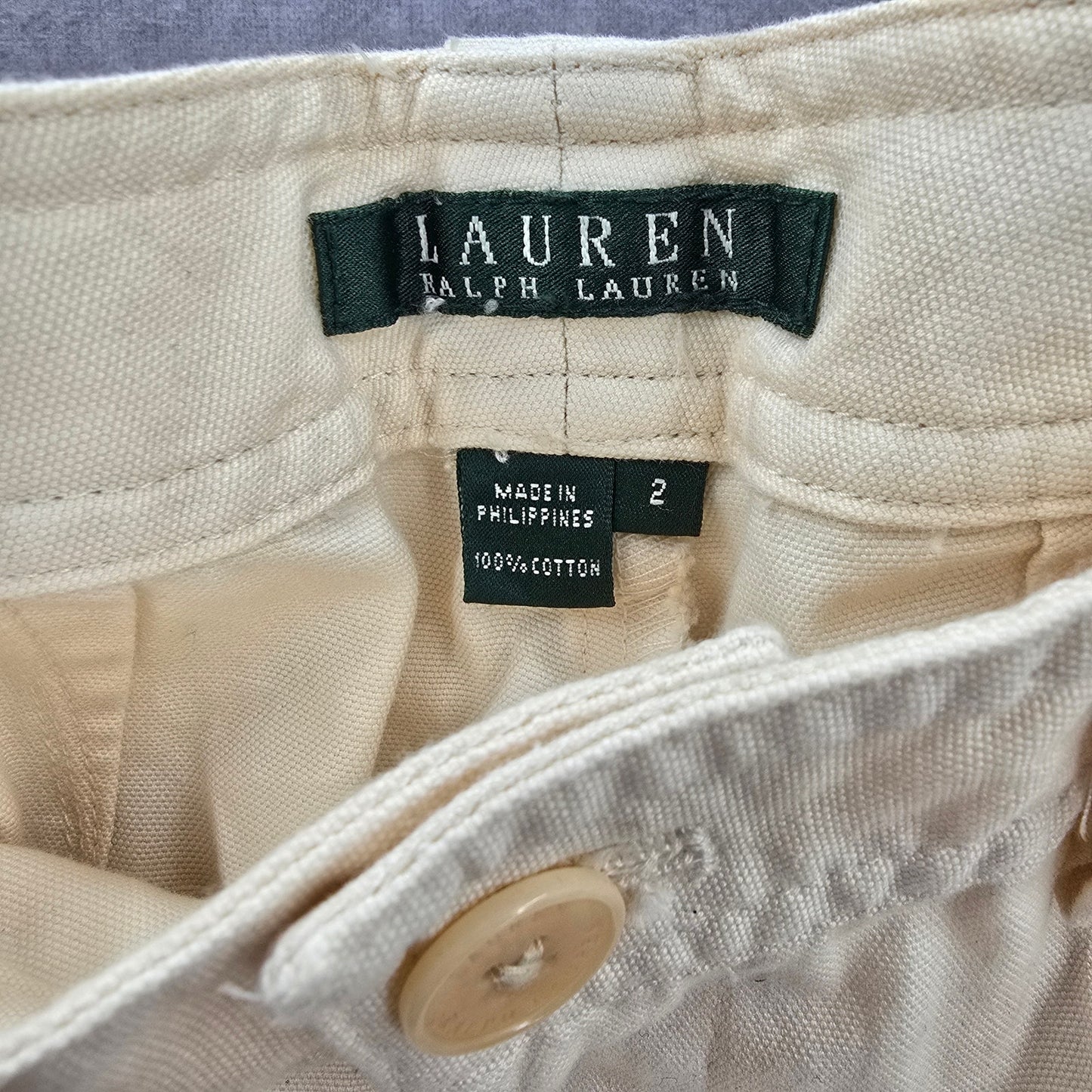 Lauren Ralph Lauren Yellow Flat Front Bermuda Cotton Bottoms Pants Shorts 2