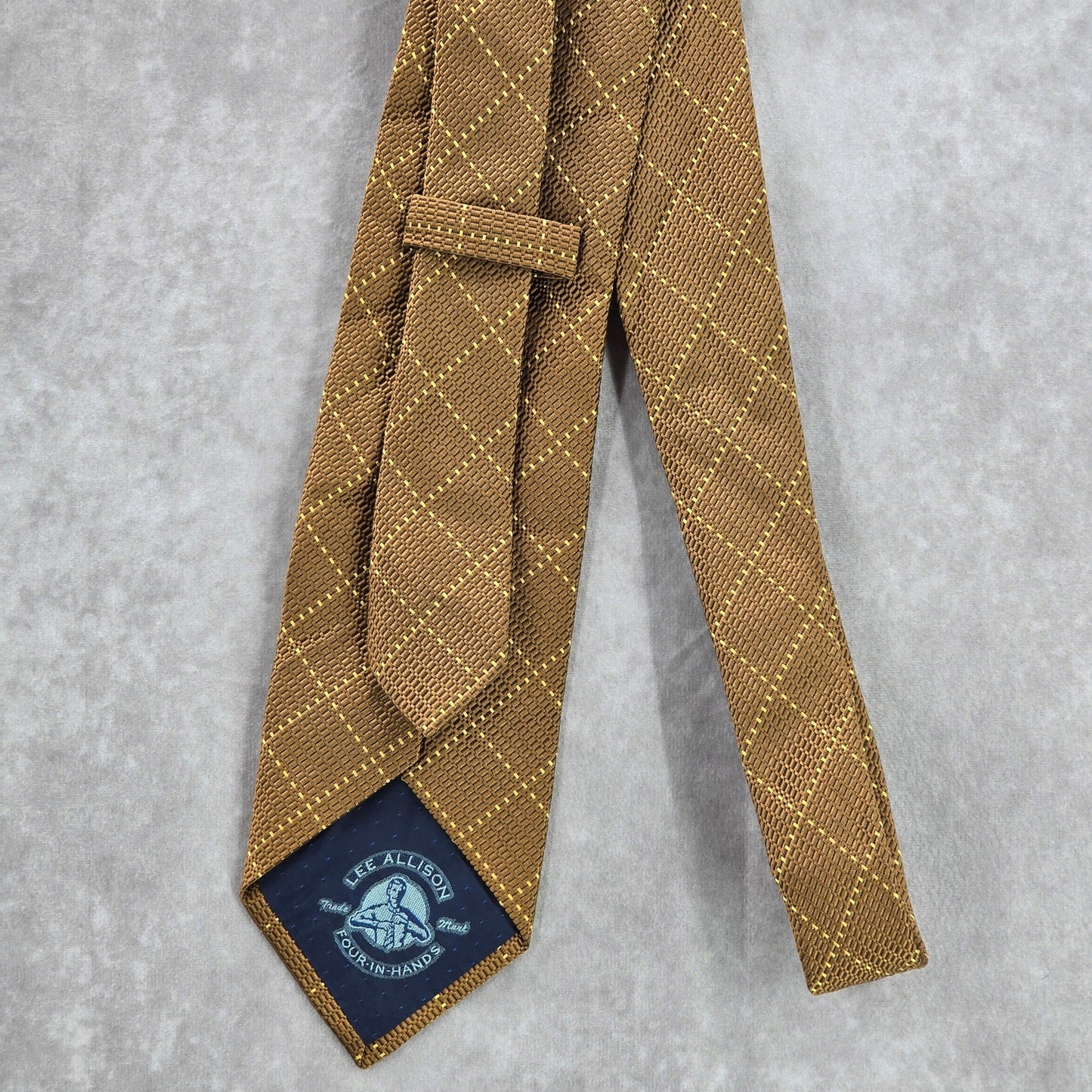 Lee Allison Four in Hands Brown Diamond Executive Geometric Men's Neck Tie
