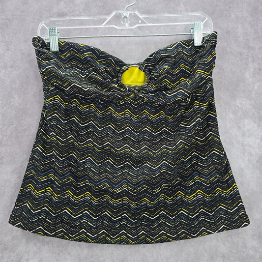 Mossimo Black Chevron Tube Padded Strapless Swimwear Tankini Tank Top Medium M