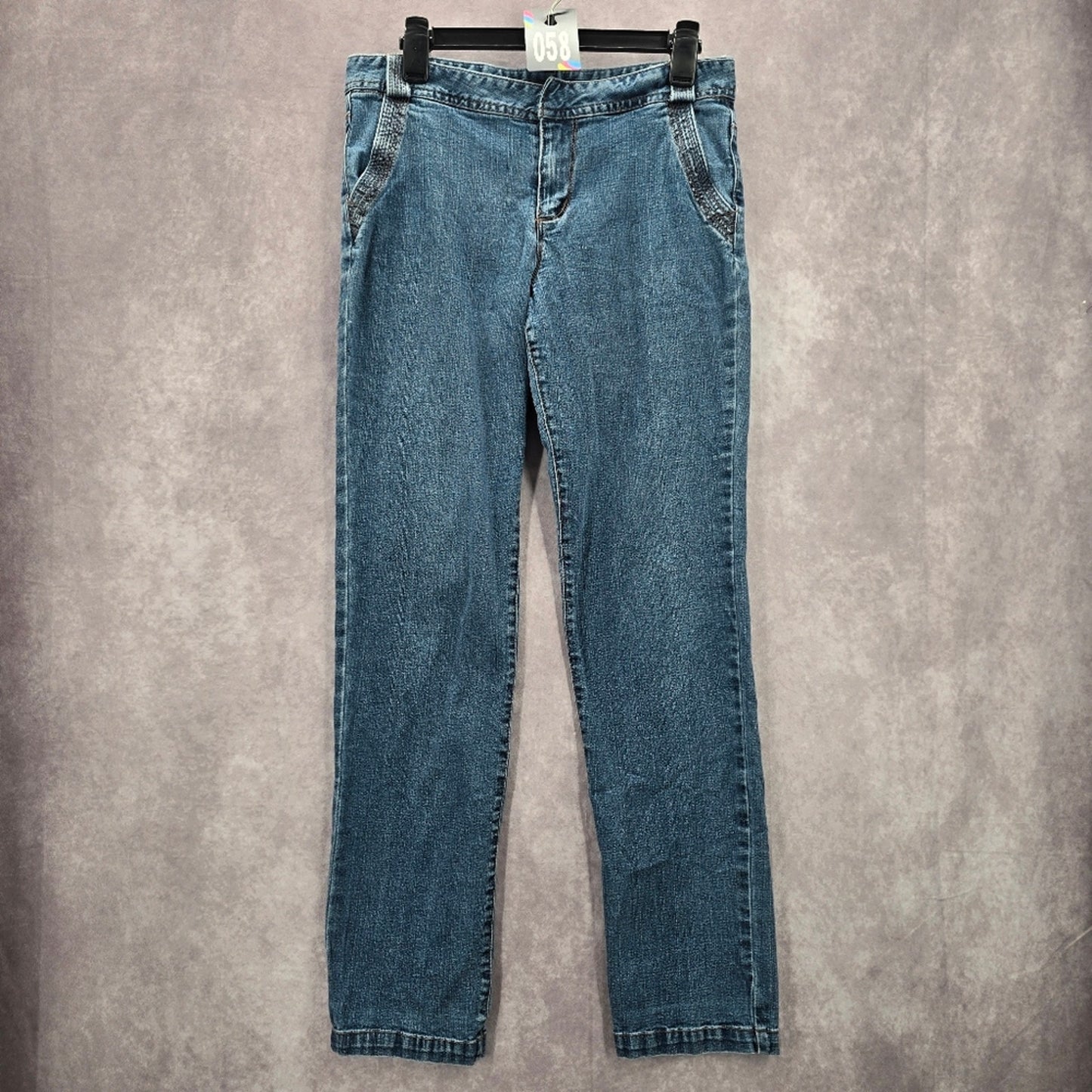 058. Pierre Cardin Blue Straight Tapered Denim Pants Jeans 10