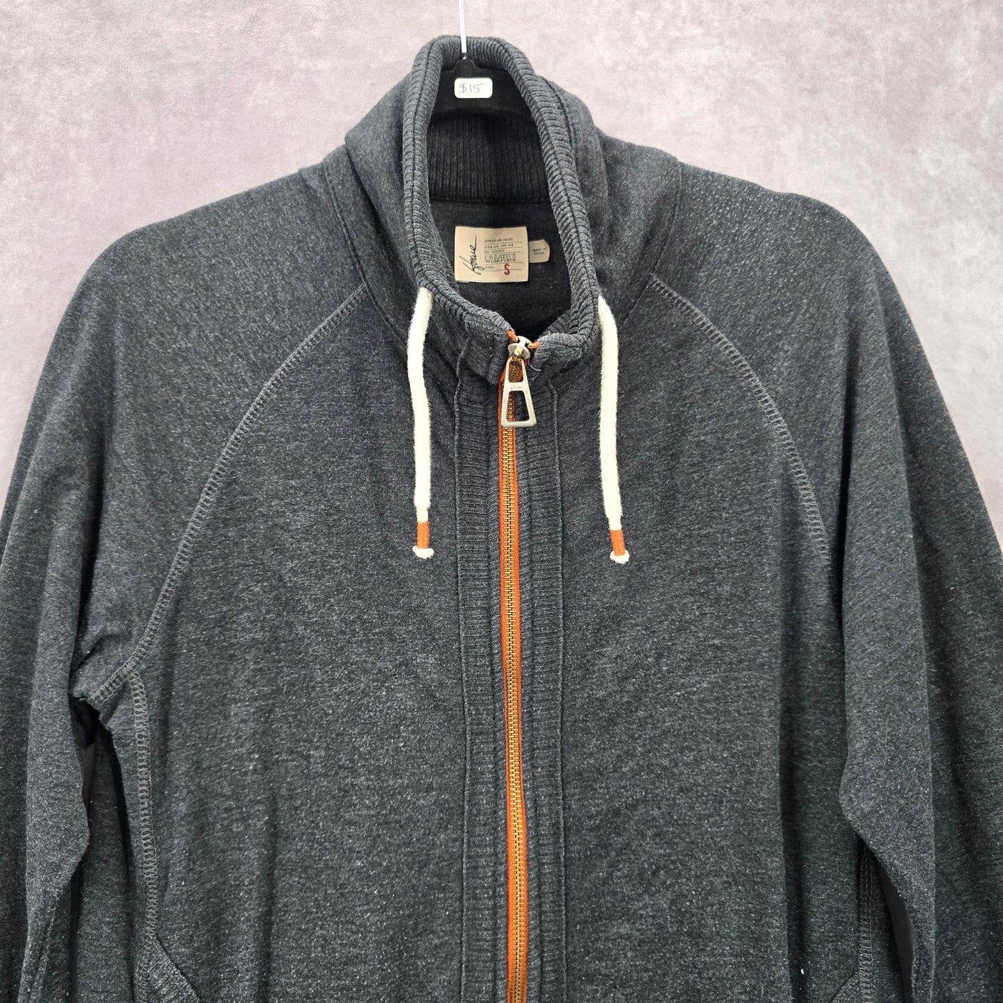 166. Howe Creative Workforce Gray Long Sleeve Zipper Sweater Jacket Small