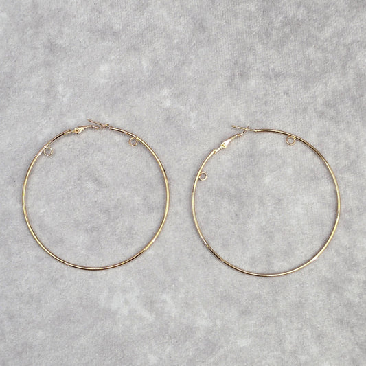 Gold Hoop Long Large Hook Boho Dangle Fashion Jewelry Earrings NWT JB2-33