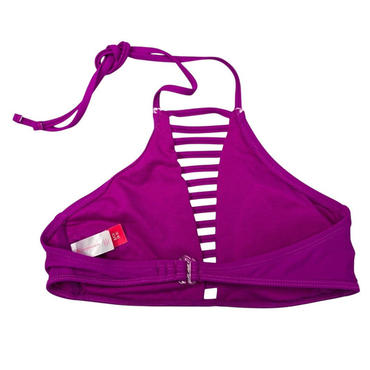 Purple High Neck Y2K Mermaid Barbie 90s Boho Halter Bikini Top Swimwear S