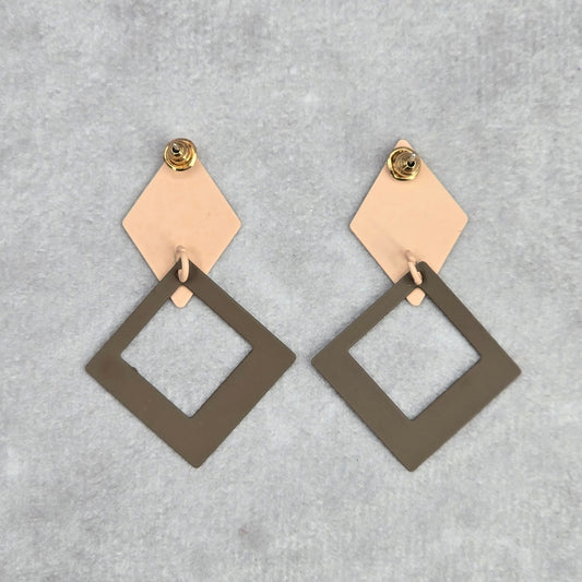 Gray Pink Diamond Hook Stud Boho Dangle Fashion Jewelry Earrings NWT JB2-97