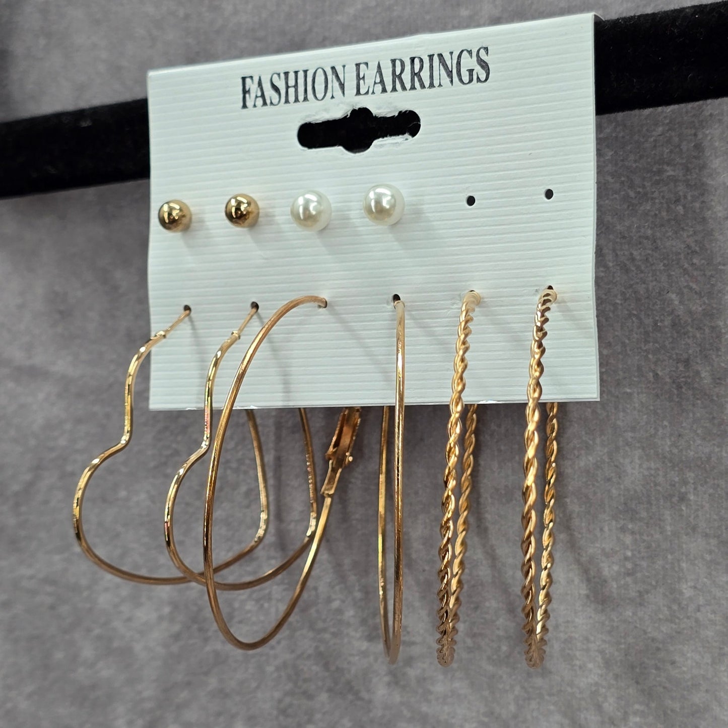 Gold Pearl Hoop Stud Swirl Heart Dangle Fashion Jewelry Earrings NWT JB2-24