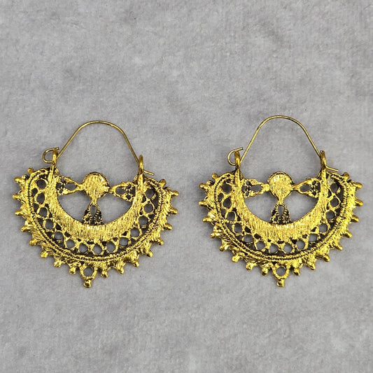 Zara Gold Bohemian Floral Drop Dangle Hook Fashion Jewelry Earrings NWT JB2-87