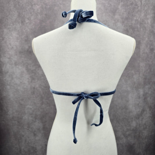 Victoria's Secret Blue Pink Floral Padded Bikini Top Halter Swimwear S-DD