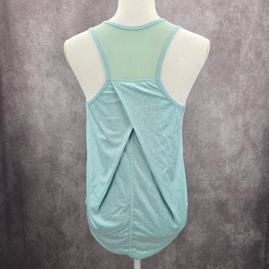 Blue Crisscross Back Sleeveless Racerback Mesh Activewear Sportswear Top Small