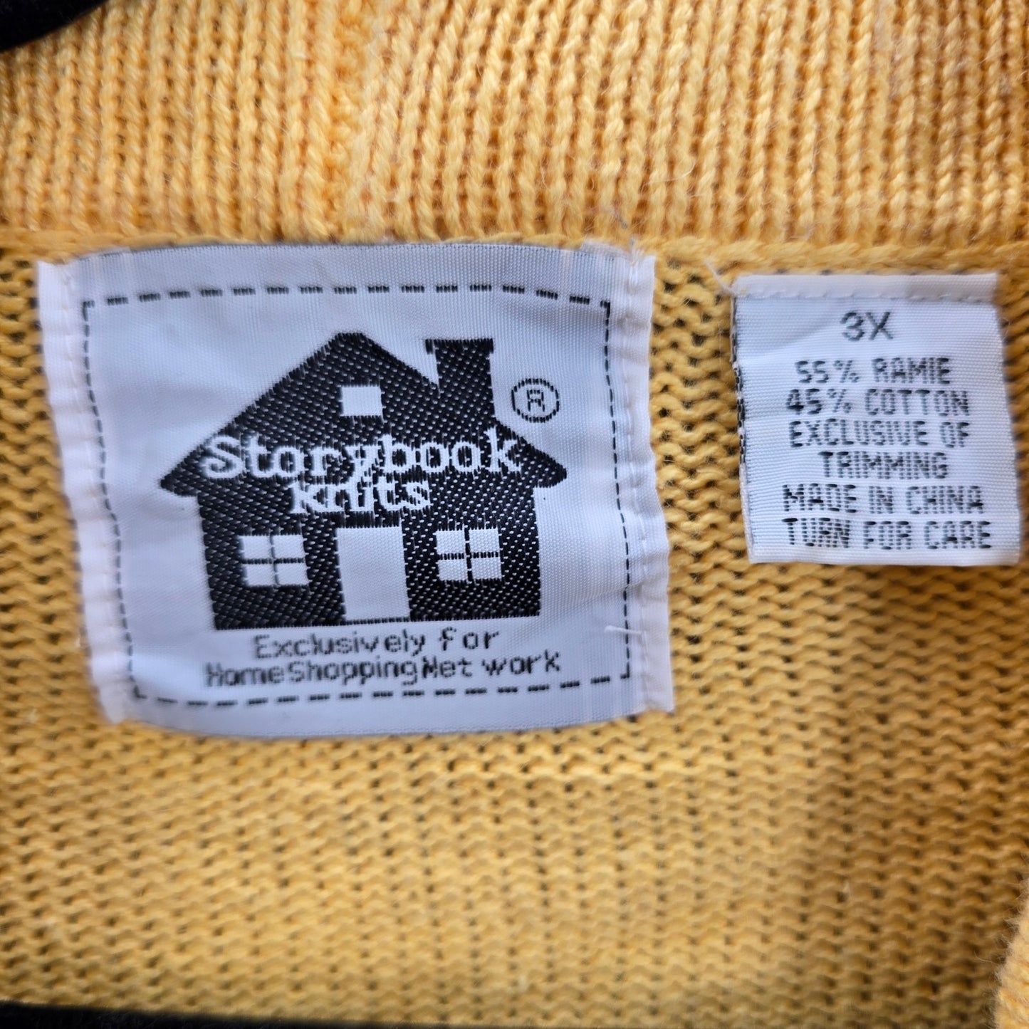 Storybook Knits Yellow Tassel Western Vintage Rhinestone Cotton Coat Jacket 3X