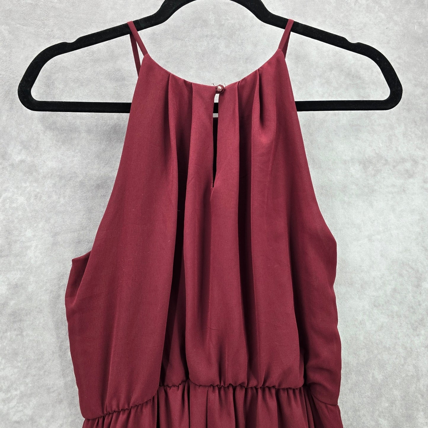 Lush Red Burgundy Sleeveless Pleat Flare Formal Dress Medium