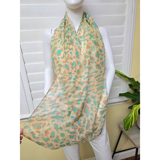 Cream Printed Y2K 90s Light Infinity Scarf OSFM