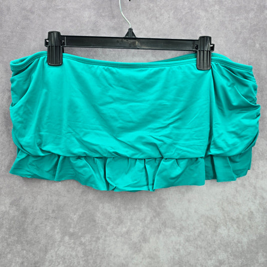 Apt 9 Green Mini Ruffle Stretch Ruched Skort Swimwear Plus 16