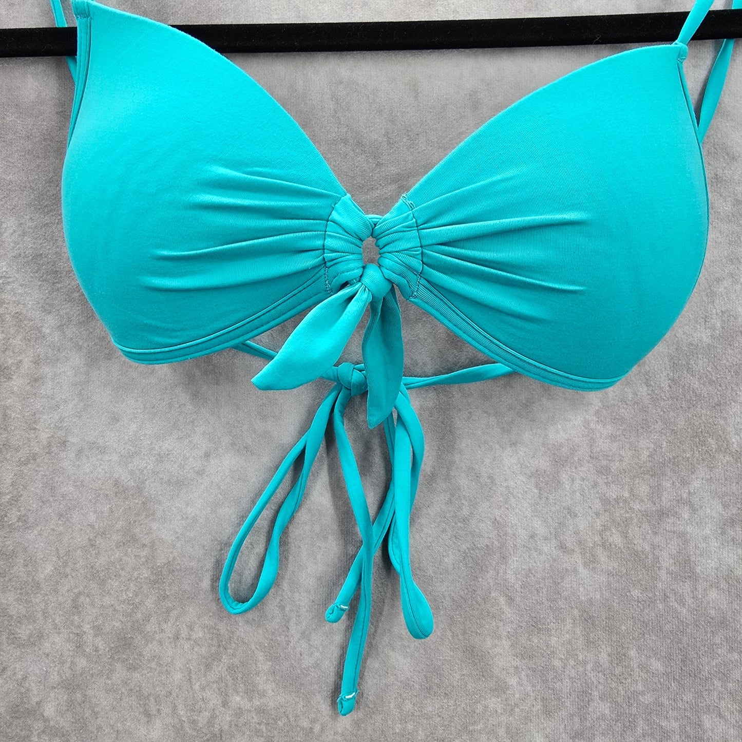 B Swim Blue Padded Tie Swimwear Swimsuit Bikini Top Small