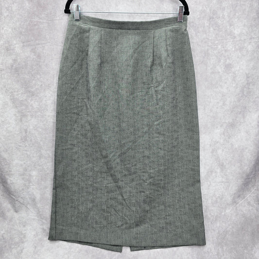 Sag Harbor Gray Midi Executive Church Slit Plus Skirt 14