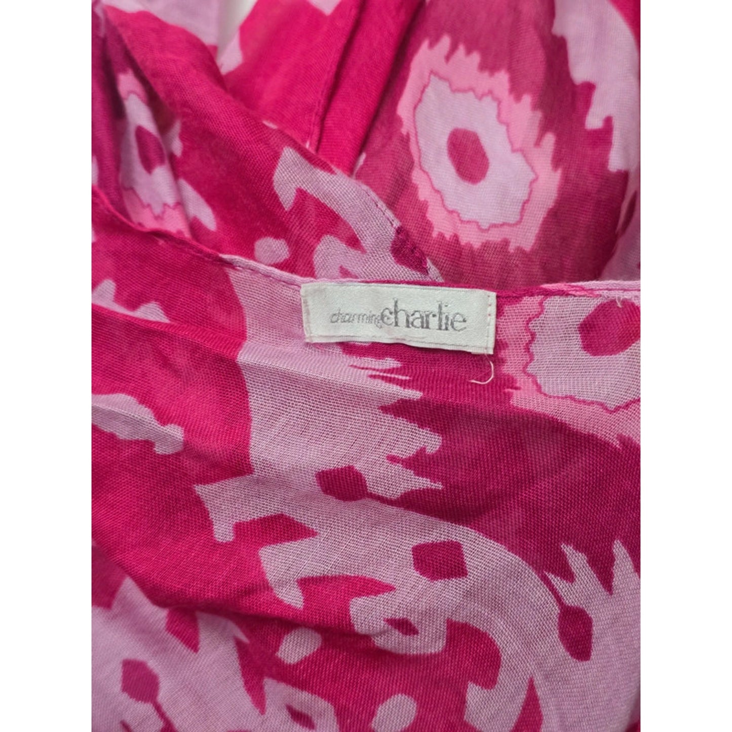 Charming Charlie Pink Tribal 90s Y2K Infinity Scarf OSFM