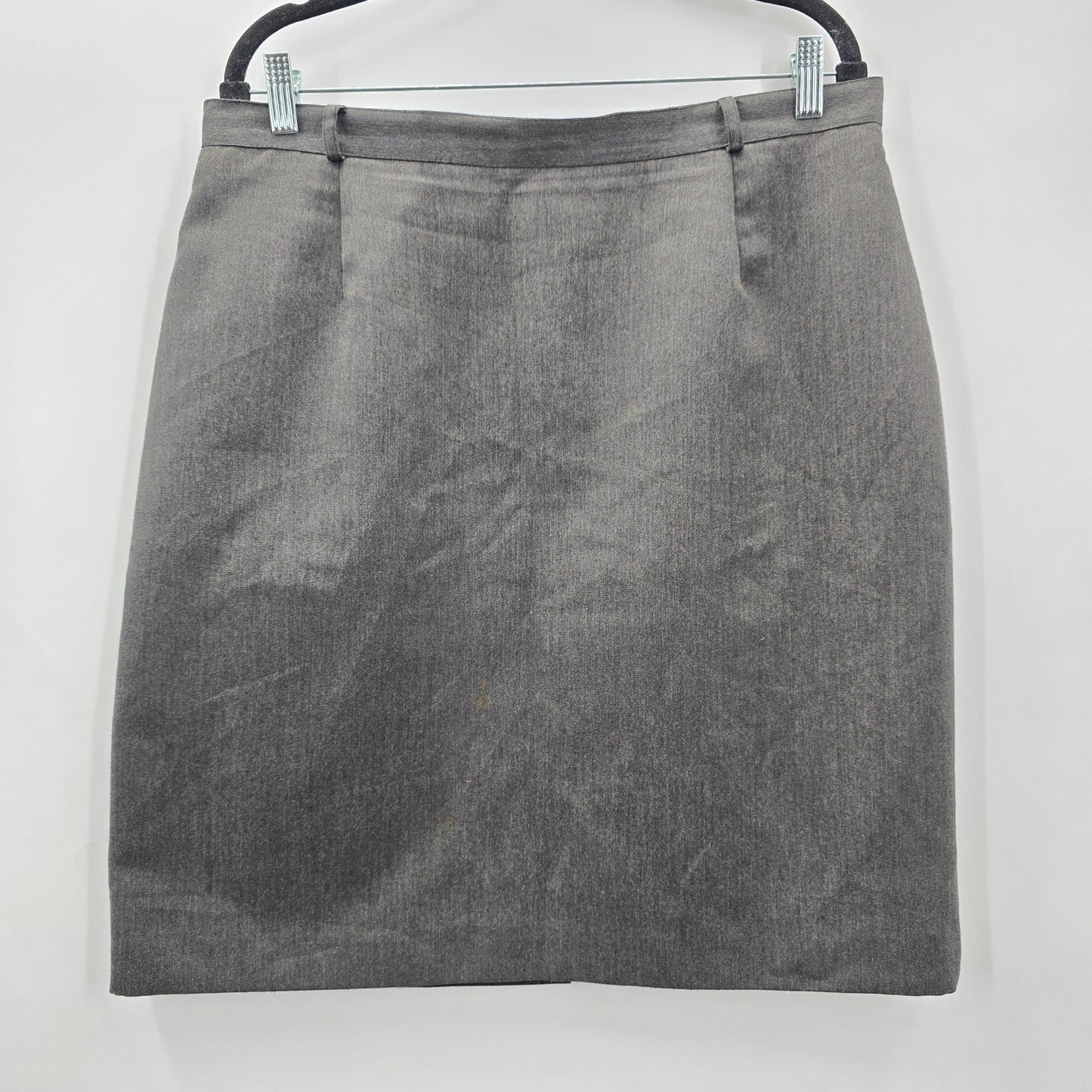 Worthington Gray Italian Zip Up Mini Short Executive Suit Skirt Plus 18
