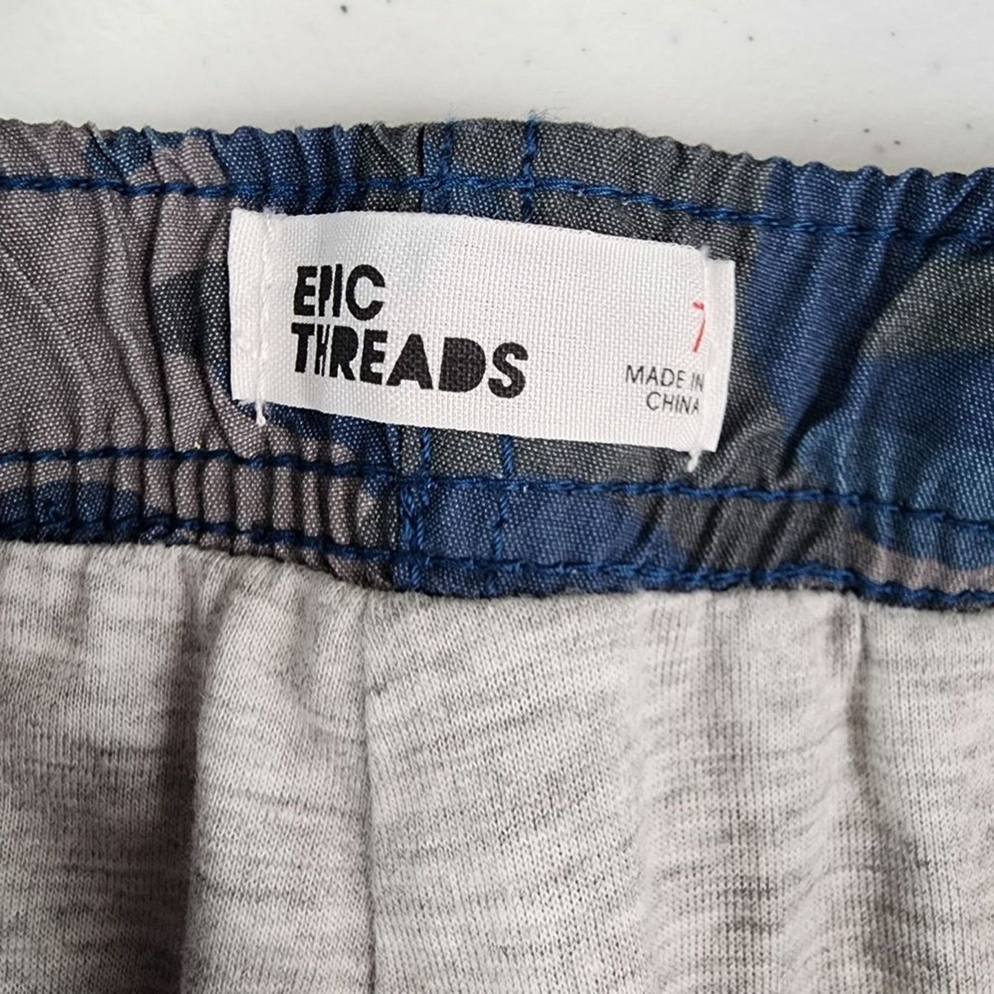 Epic Threads Blue Gray Camo Cezanne Cargo Cotton Boys Pull On Pants Size 7