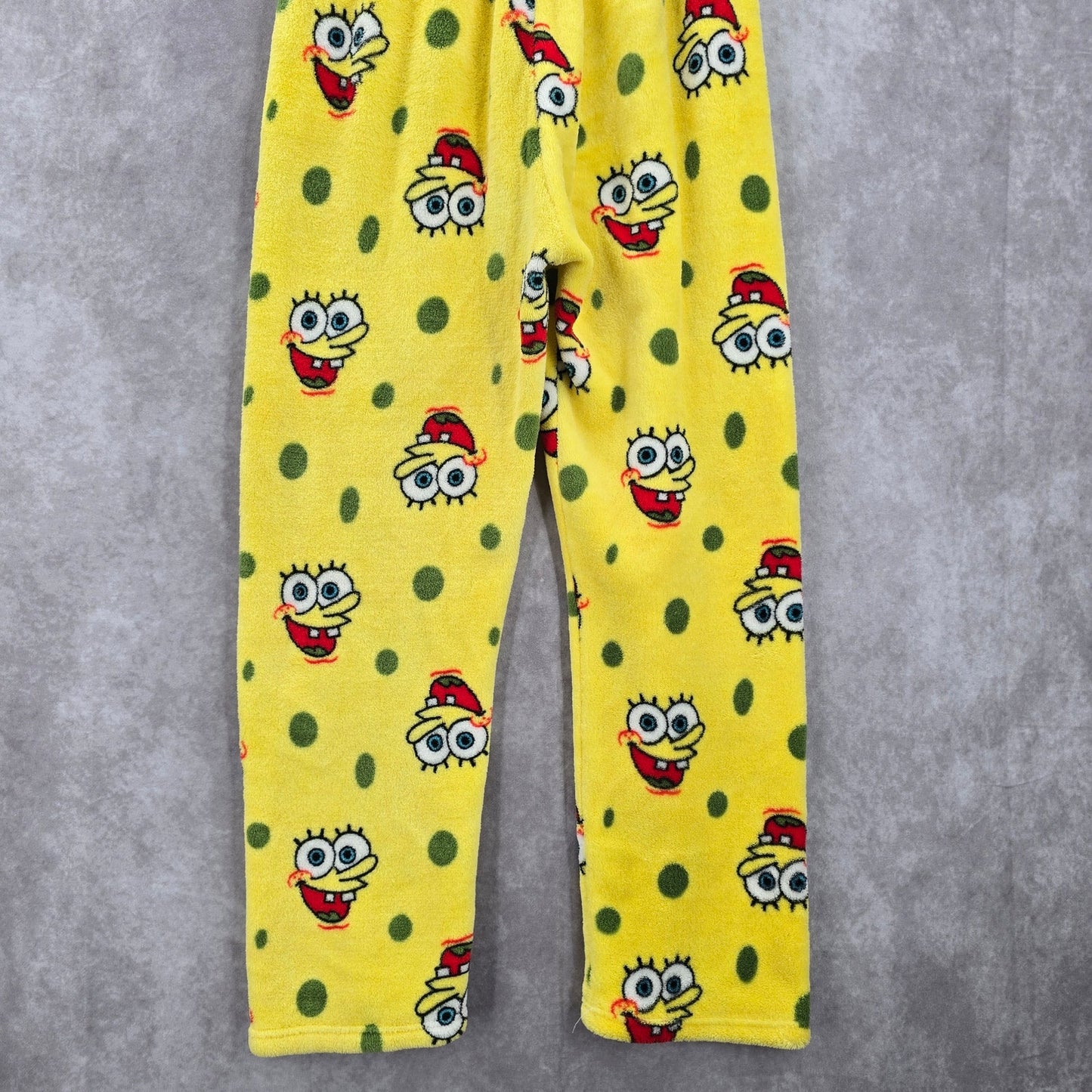 Yellow Spongebob Face Funky Fleece Sleep Bottoms Pajama Pants M Medium