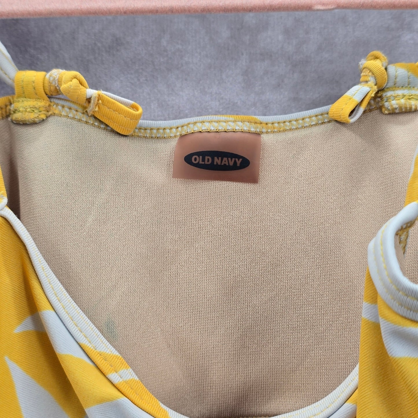 Old Navy Yellow Floral One Piece Cutout Swimsuit Girls Toddler 2T