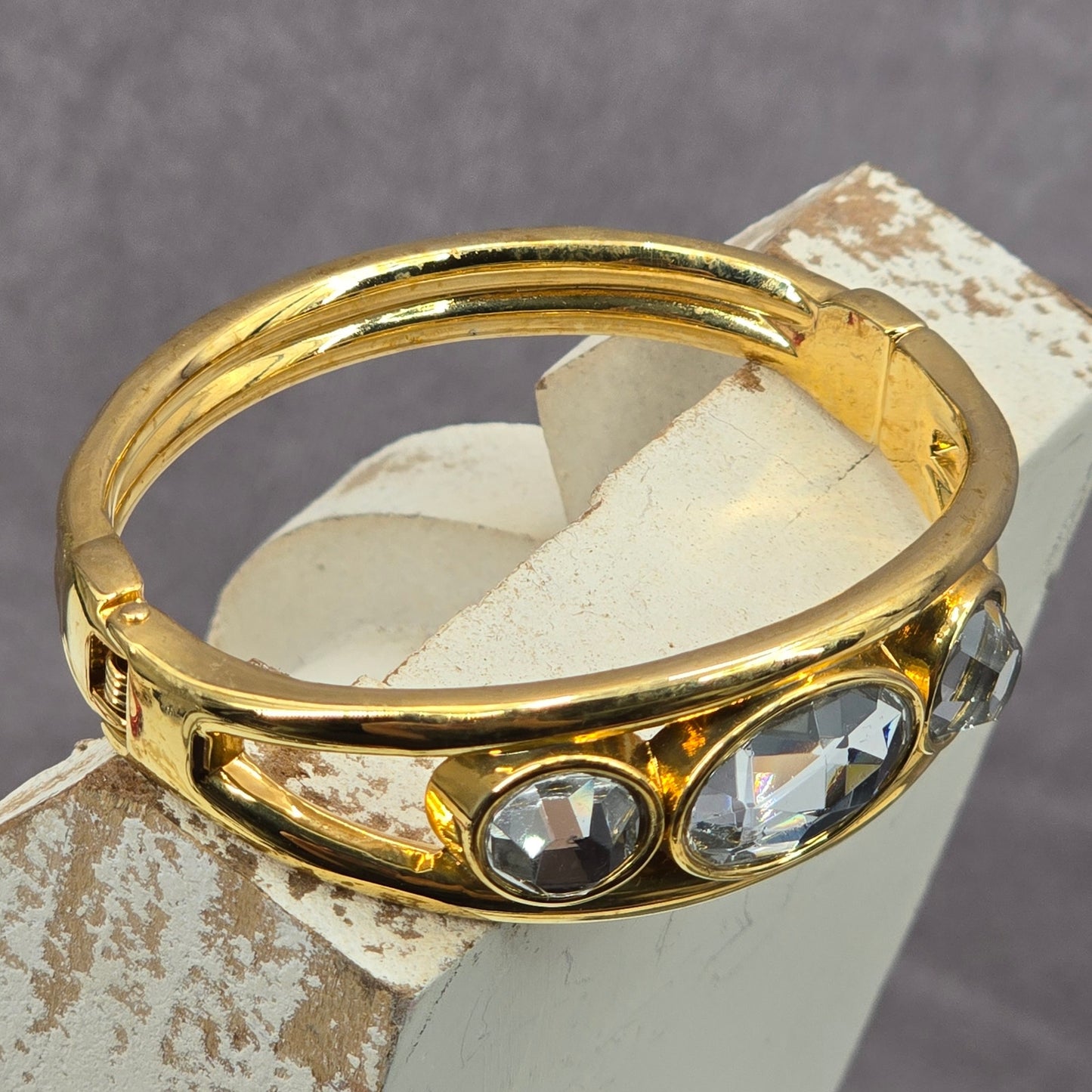 Zara Gold Gems Cuff Metal Bangle Vintage Bracelet Fashion Jewelry NWOT JB4-22