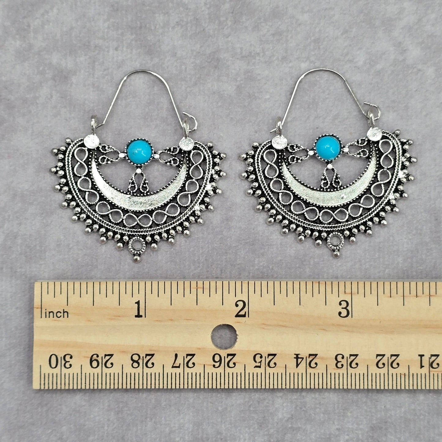 Zara Silver Bohemian Floral Drop Dangle Hook Fashion Jewelry Earrings NWT JB2-87