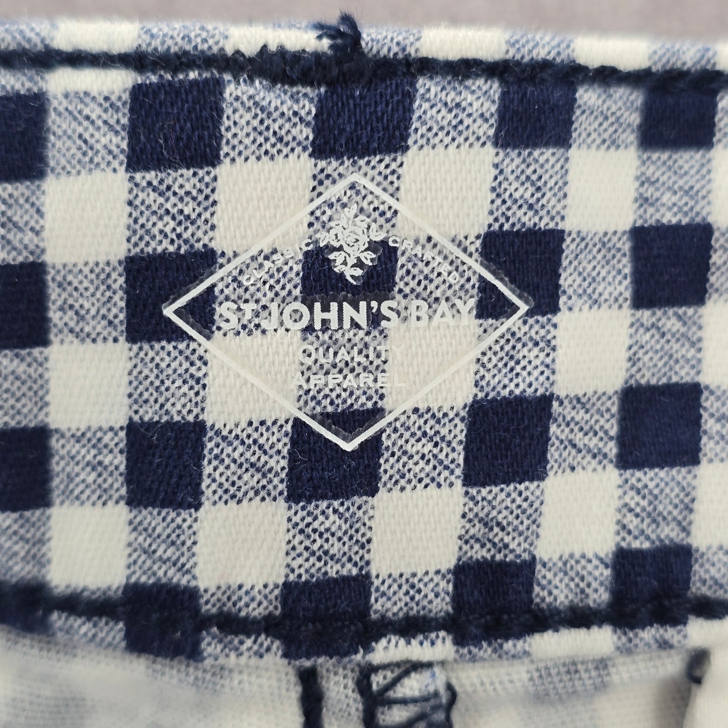 St Johns Bay Blue Plaid Stripe Chino Bermuda Preppy Pants Shorts Cotton 14